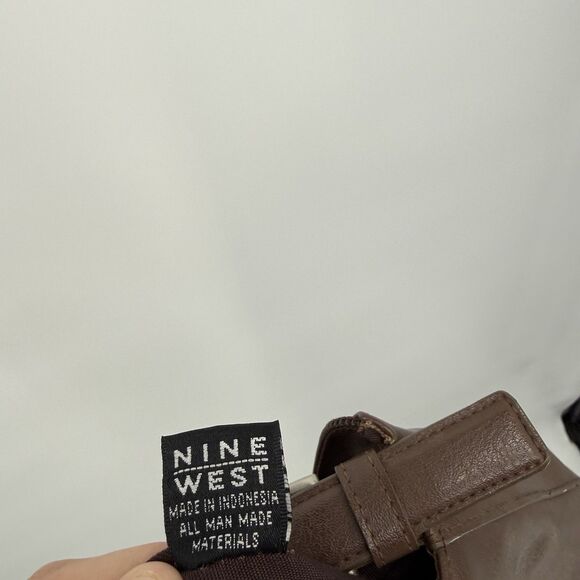 Nine West Brown Faux Leather Shoulder Bag Y2k Style Classic - Picture 13 of 13